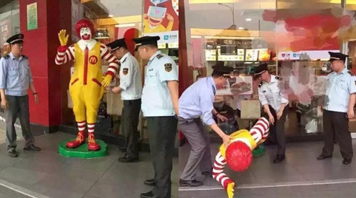 PRC police arrest Ronald McDonald for obstructing sidewalk