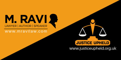 M Ravi appointed as an honorary International Human Rights Legal Adviser to the panel of Justice Upheld in the UK