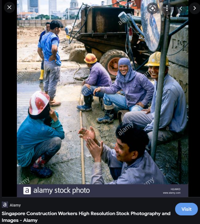 Singapore Construction workers - Alamy stock photos