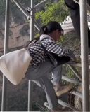 Chinese villagers living on cliffs